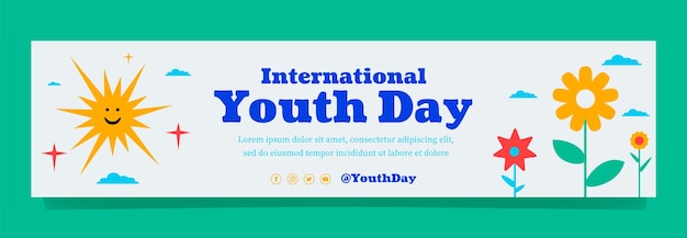Flat international youth day twitch banner