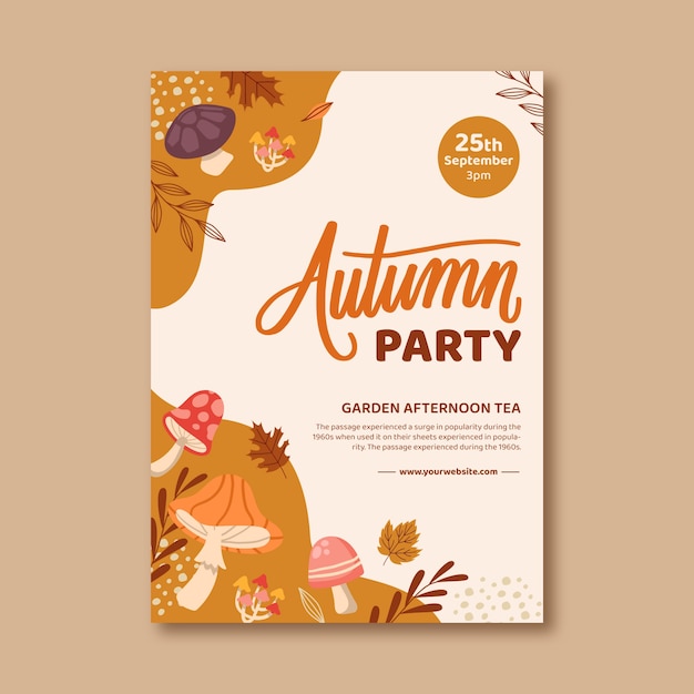 Free vector flat invitation template for autumn celebration