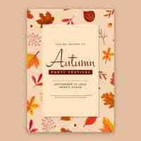 Free vector flat invitation template for autumn celebration