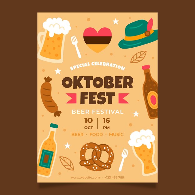 Flat invitation template for oktoberfest festival