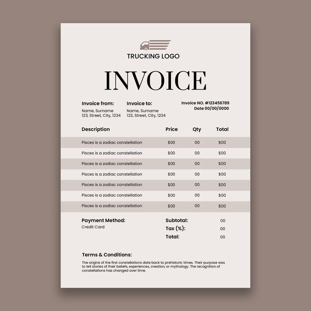 Flat invoice template