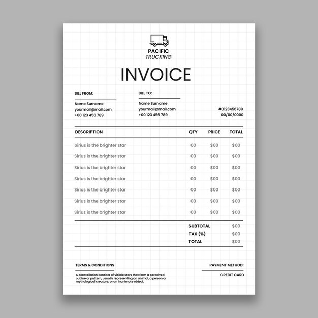 Flat invoice template