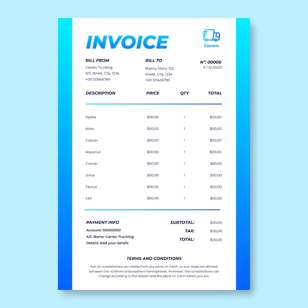 Flat invoice template