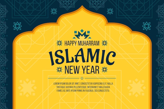 Free vector flat islamic new year background