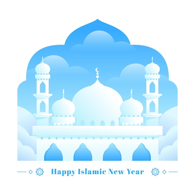 Flat islamic new year concept