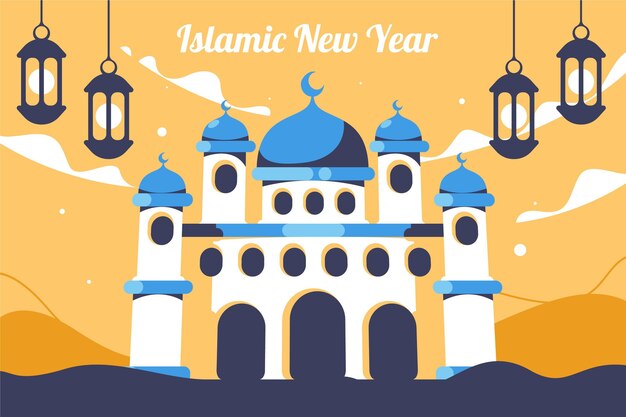 Free vector flat islamic new year illustration