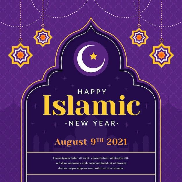 Free vector flat islamic new year illustration