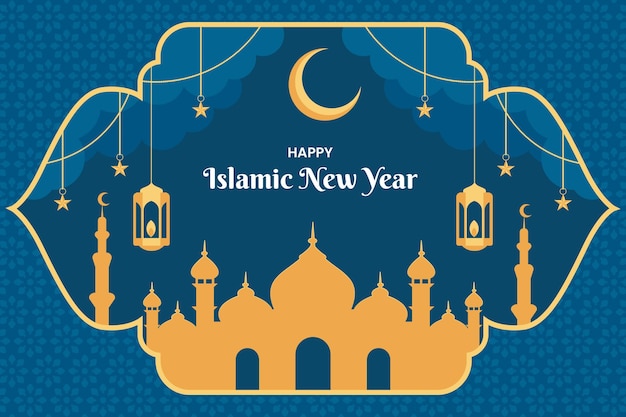 Flat islamic new year illustration