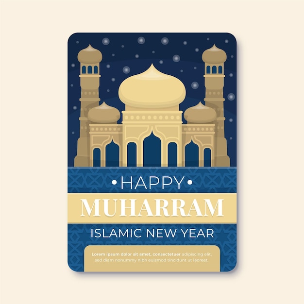 Free vector flat islamic new year poster