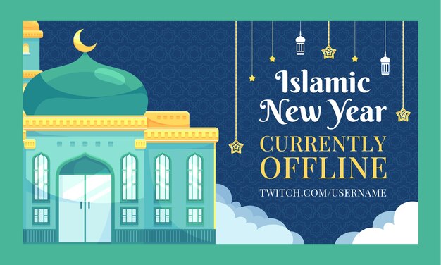 Flat islamic new year twitch background