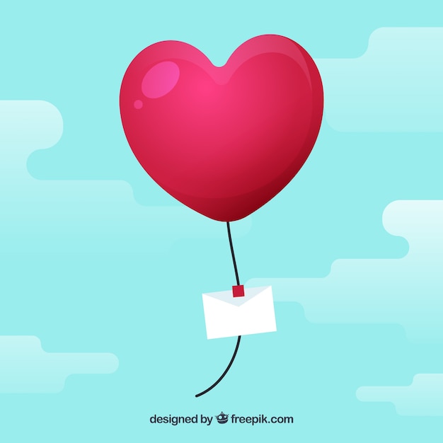 Flat isolated heart background