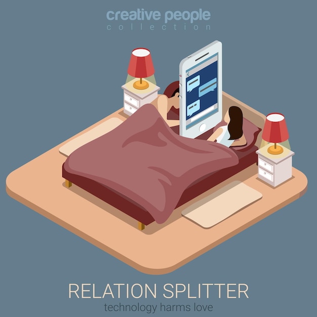 Flat isometric relation splitter social concept