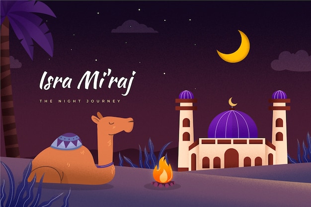 Free vector flat isra miraj background