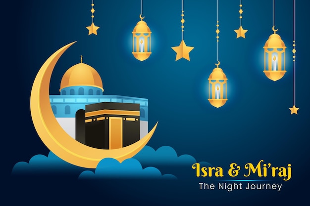 Flat isra miraj illustration