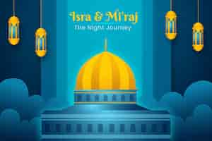 Free vector flat isra miraj illustration