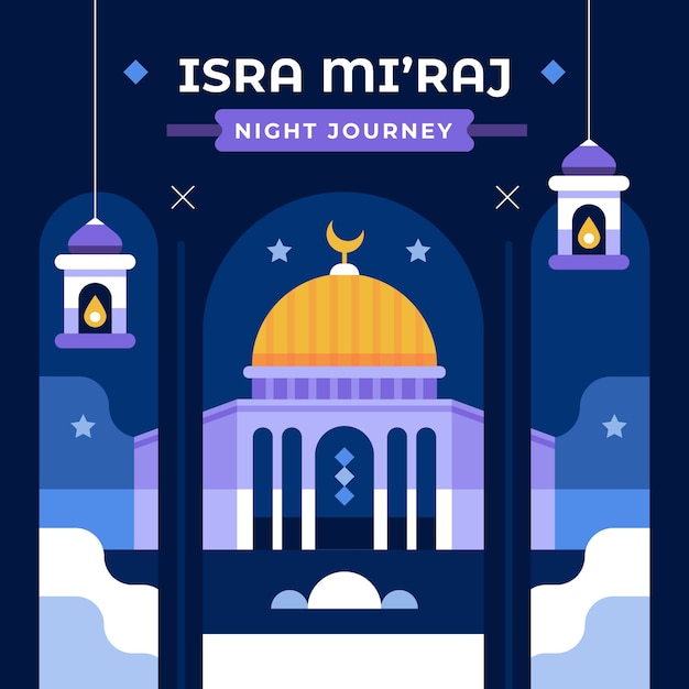 Free vector flat isra miraj illustration