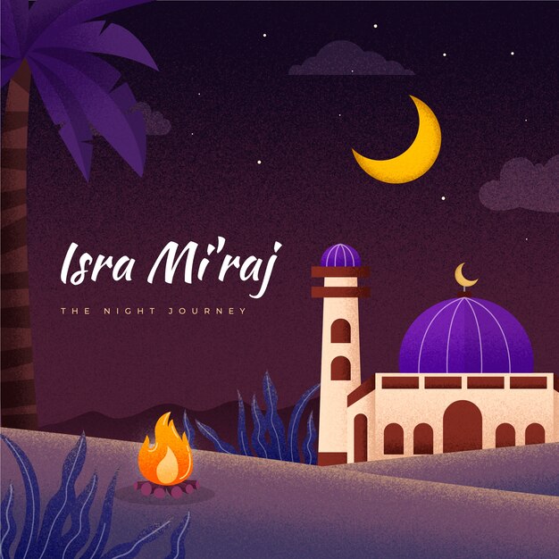 Flat isra miraj illustration