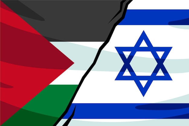 플랫 이스라엘 팔레스타인 전쟁 깃발 그림