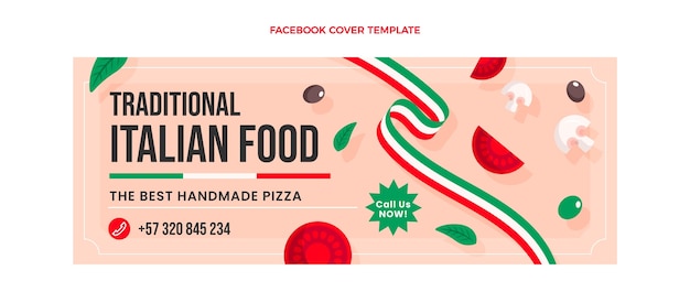 Flat italian food facebook cover