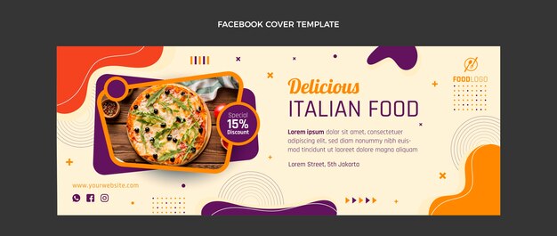 flat italian social media cover template