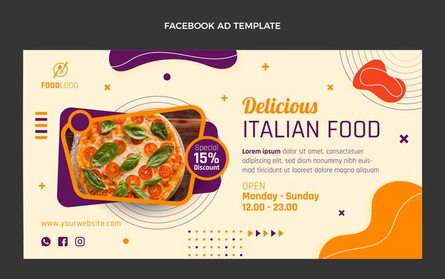 Flat italian social media promo template