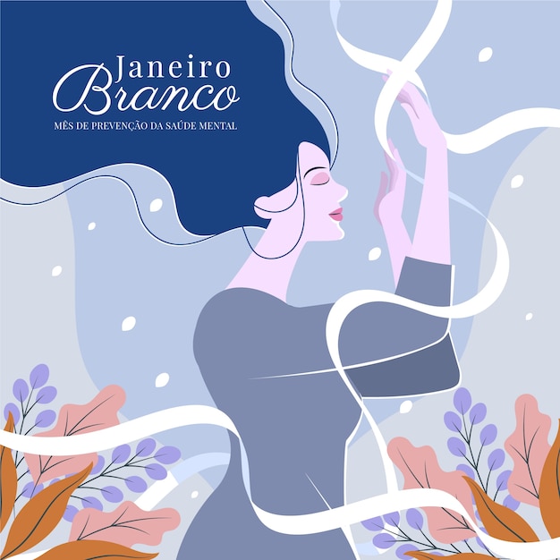 Vettore gratuito illustrazione di flat janeiro branco