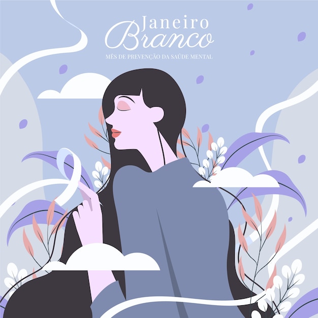 Vettore gratuito illustrazione di flat janeiro branco