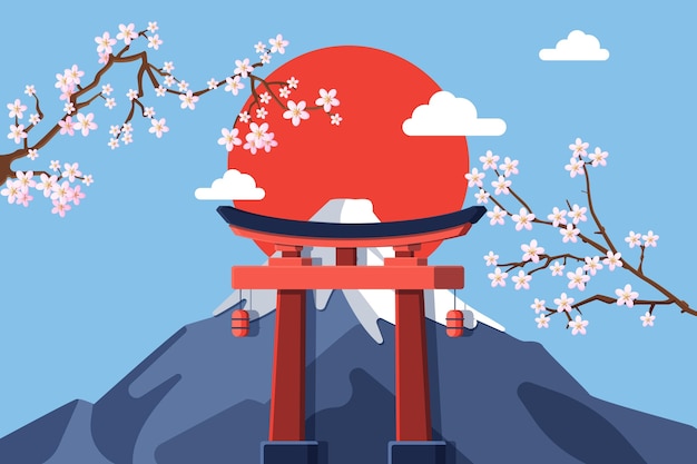 Free vector flat japan background