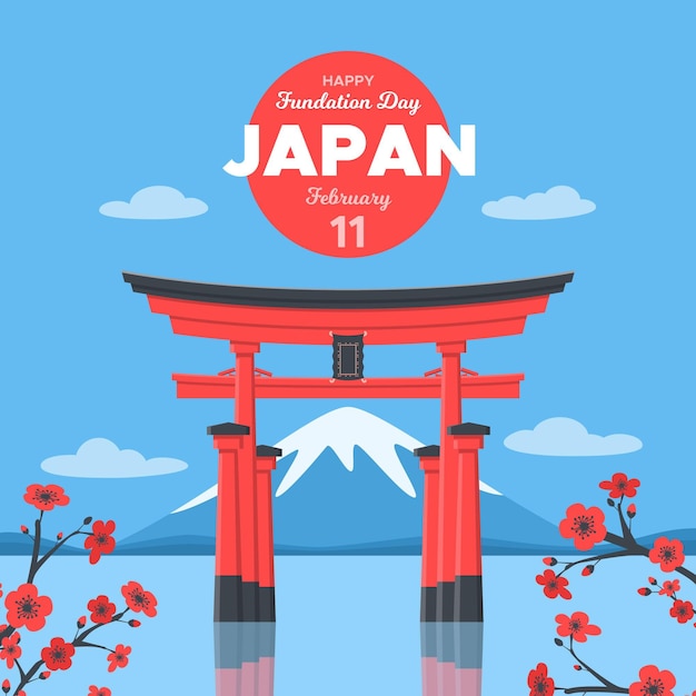 Free vector flat japan foundation day