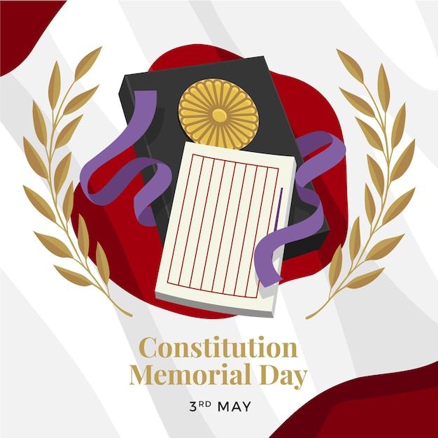 Flat japanese constitution memorial day illustration