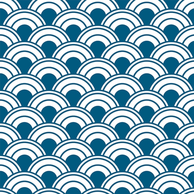 Free vector flat japenese wave style pattern background