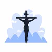 Free vector flat jesus silhouette