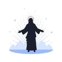 Free vector flat jesus silhouette