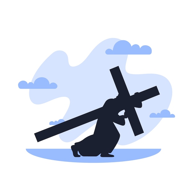 Free vector flat jesus silhouette