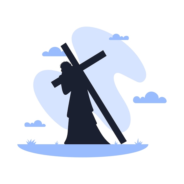 Free vector flat jesus silhouette