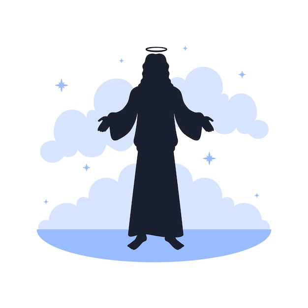 Free vector flat jesus silhouette