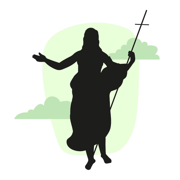 Flat jesus silhouette