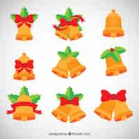 Free vector flat jingle bells collection