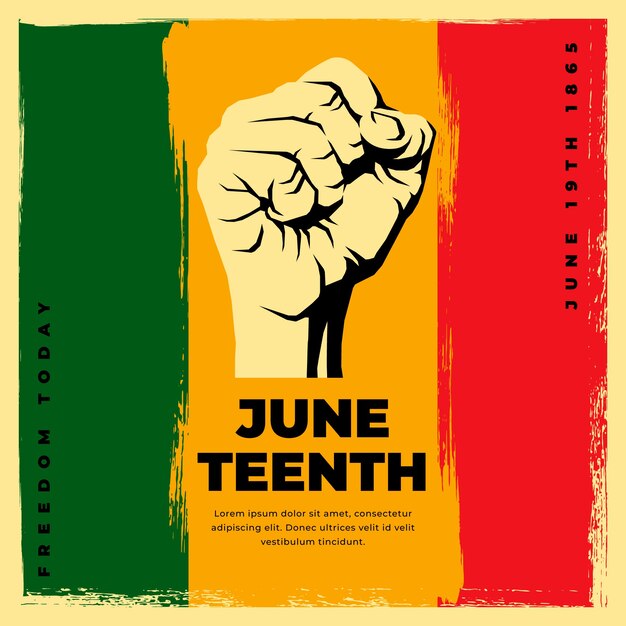 Flat juneteenth background