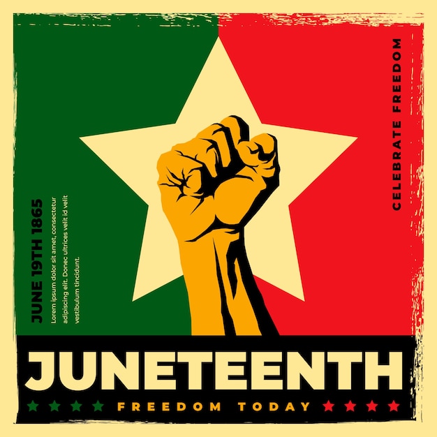 Free vector flat juneteenth background