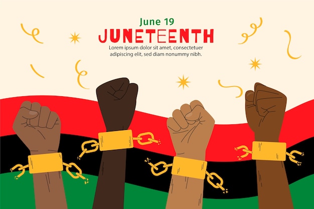 Flat juneteenth background