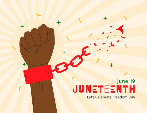 무료 벡터 플랫 juneteenth 배경