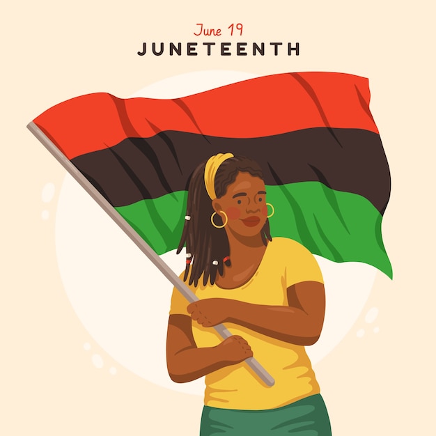 플랫 juneteenth 배경