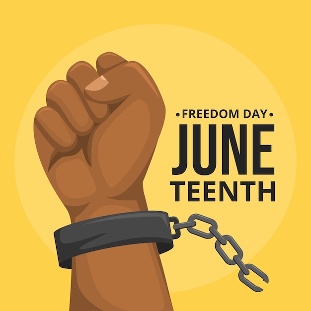 무료 벡터 플랫 juneteenth 축하 그림