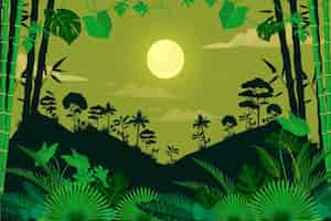 Free vector flat jungle background