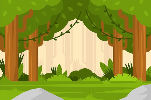 Free vector flat jungle background