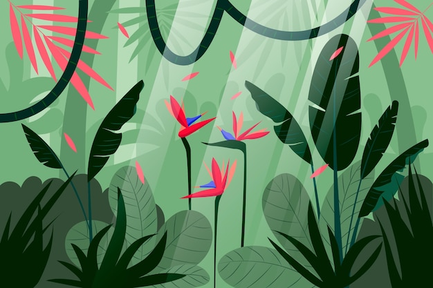 Free vector flat jungle background