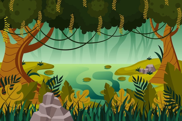 Free vector flat jungle background