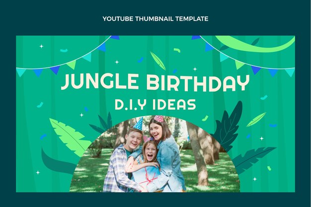 Миниатюра youtube на день рождения в плоских джунглях