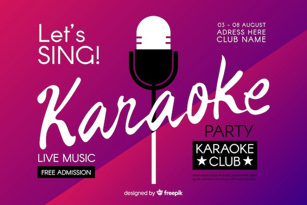 Free vector flat karaoke party banner template